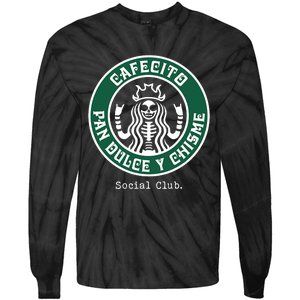 Cafecito Pan Dulce Y Chisme Mexicana Social Club Tie-Dye Long Sleeve Shirt