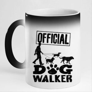 Cute Professional Dog Walker Funny Pet Lover Gift Funny Gift 11oz Black Color Changing Mug