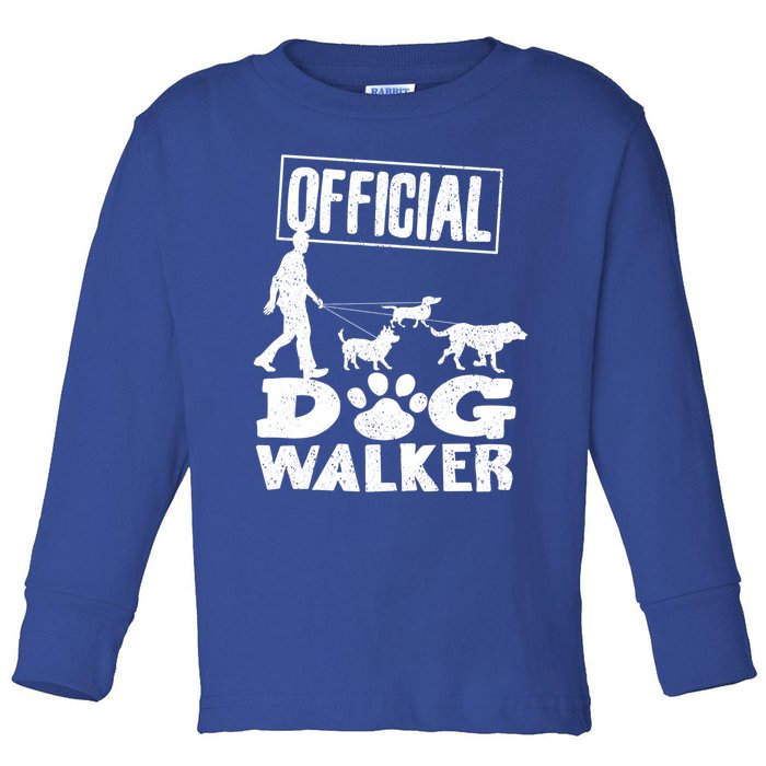 Cute Professional Dog Walker Funny Pet Lover Gift Funny Gift Toddler Long Sleeve Shirt