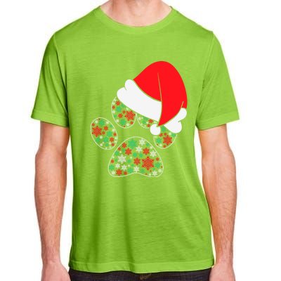 Cute Paw Dog Santa Hat Christmas Xmas Outfit Gift Adult ChromaSoft Performance T-Shirt