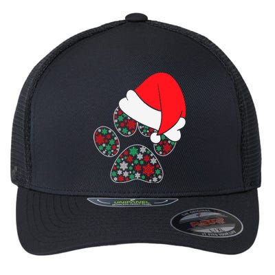 Cute Paw Dog Santa Hat Christmas Xmas Outfit Gift Flexfit Unipanel Trucker Cap