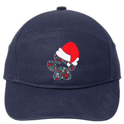 Cute Paw Dog Santa Hat Christmas Xmas Outfit Gift 7-Panel Snapback Hat