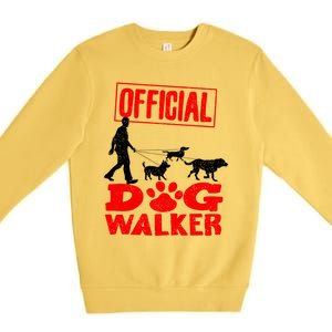 Cute Professional Dog Walker Funny Pet Lover Gift Premium Crewneck Sweatshirt