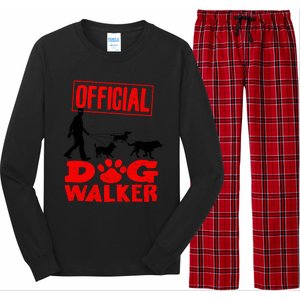 Cute Professional Dog Walker Funny Pet Lover Gift Long Sleeve Pajama Set