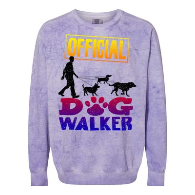 Cute Professional Dog Walker Funny Pet Lover Gift Colorblast Crewneck Sweatshirt