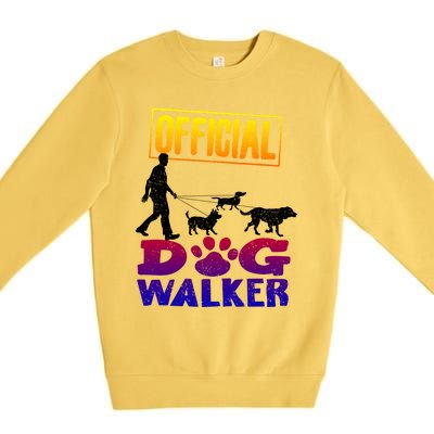 Cute Professional Dog Walker Funny Pet Lover Gift Premium Crewneck Sweatshirt