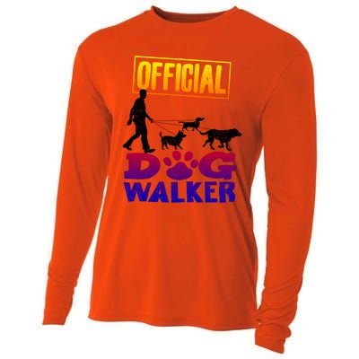 Cute Professional Dog Walker Funny Pet Lover Gift Cooling Performance Long Sleeve Crew