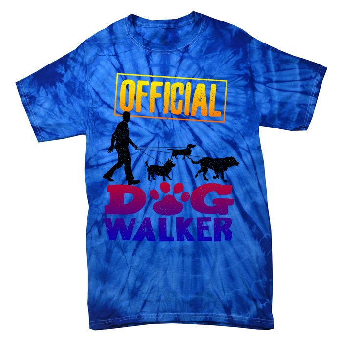 Cute Professional Dog Walker Funny Pet Lover Gift Tie-Dye T-Shirt