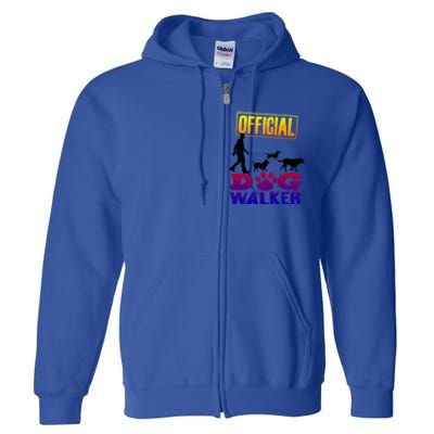 Cute Professional Dog Walker Funny Pet Lover Gift Full Zip Hoodie