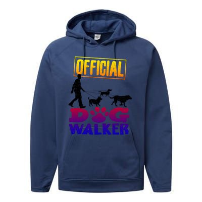 Cute Professional Dog Walker Funny Pet Lover Gift Performance Fleece Hoodie