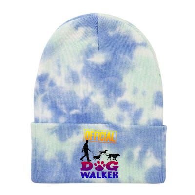 Cute Professional Dog Walker Funny Pet Lover Gift Tie Dye 12in Knit Beanie