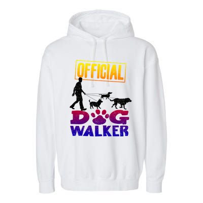 Cute Professional Dog Walker Funny Pet Lover Gift Garment-Dyed Fleece Hoodie