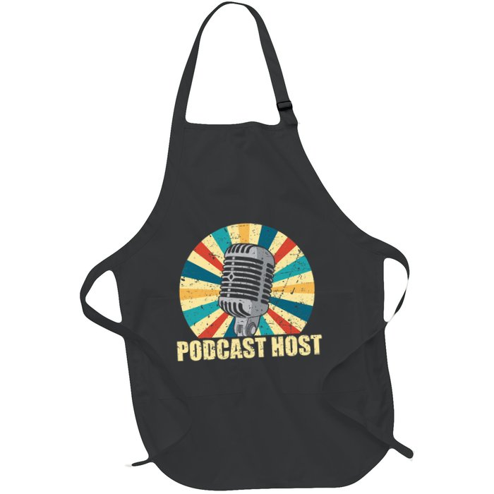 Cool Podcast Design Podcaster Hosting Channel Full-Length Apron With Pockets