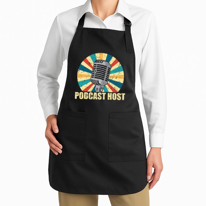 Cool Podcast Design Podcaster Hosting Channel Full-Length Apron With Pockets