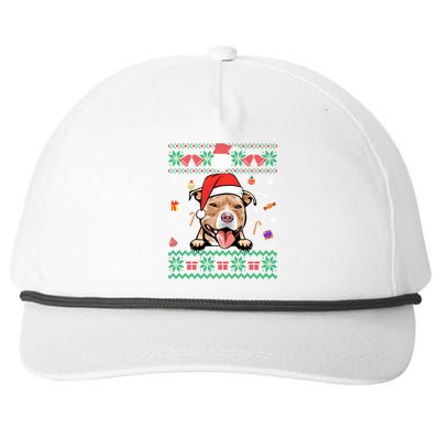 Cute Pitbull Dog Ugly Christmas Santa Hat Xmas Gift Snapback Five-Panel Rope Hat