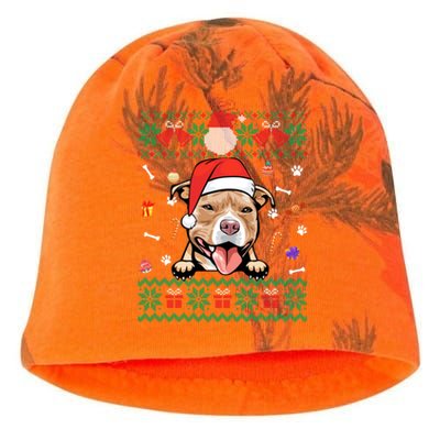 Cute Pitbull Dog Ugly Christmas Santa Hat Xmas Gift Kati - Camo Knit Beanie