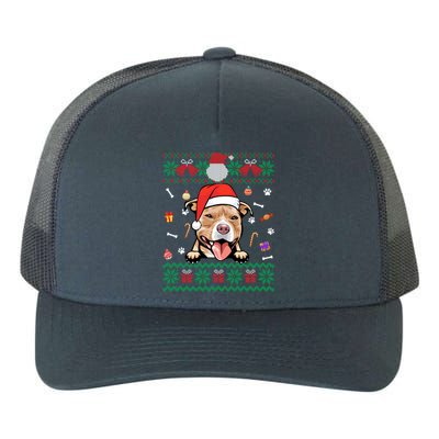 Cute Pitbull Dog Ugly Christmas Santa Hat Xmas Gift Yupoong Adult 5-Panel Trucker Hat