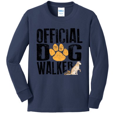 Cute Professional Dog Walker Funny Pet Lover Gift Funny Gift Kids Long Sleeve Shirt