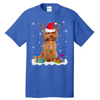 Cute Poodle Dog Christmas Lights Santa Hat Xmas Holidays Gift Tall T-Shirt