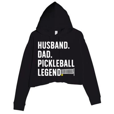 Cool Pickleball Design For Husband Dad  Pickleball Player Crop Fleece Hoodie