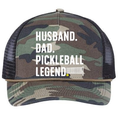 Cool Pickleball Design For Husband Dad  Pickleball Player Retro Rope Trucker Hat Cap