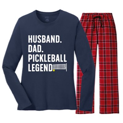 Cool Pickleball Design For Husband Dad  Pickleball Player Women's Long Sleeve Flannel Pajama Set 