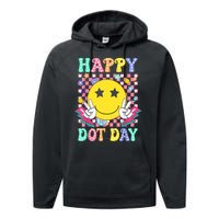 Colorful Polka Dot Happy Dot Day 2024 Smile Face Teacher Gift Performance Fleece Hoodie