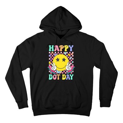 Colorful Polka Dot Happy Dot Day 2024 Smile Face Teacher Gift Hoodie