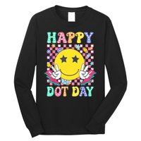 Colorful Polka Dot Happy Dot Day 2024 Smile Face Teacher Gift Long Sleeve Shirt