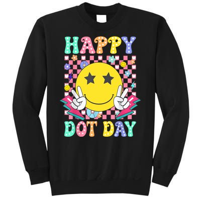 Colorful Polka Dot Happy Dot Day 2024 Smile Face Teacher Gift Sweatshirt