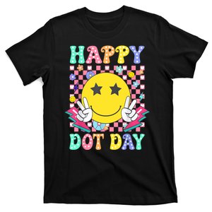 Colorful Polka Dot Happy Dot Day 2024 Smile Face Teacher Gift T-Shirt