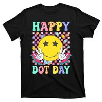 Colorful Polka Dot Happy Dot Day 2024 Smile Face Teacher Gift T-Shirt