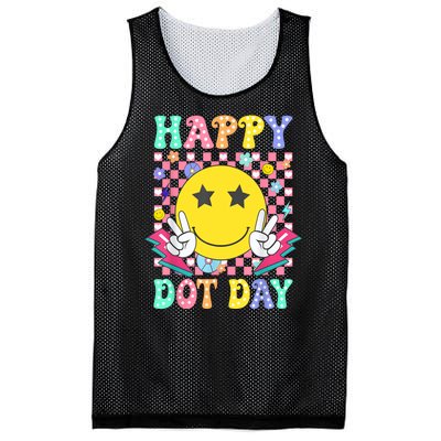 Colorful Polka Dot Happy Dot Day 2024 Smile Face Teacher Gift Mesh Reversible Basketball Jersey Tank