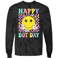 Colorful Polka Dot Happy Dot Day 2024 Smile Face Teacher Gift Tie-Dye Long Sleeve Shirt