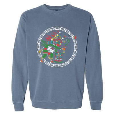 Civilization People Ethnic Aztec Symbol Art Ancient Gift Garment-Dyed Sweatshirt