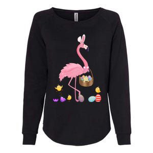 Cool Pretty Easter Gift Flamingo With Easter Basket Gift Womens California Wash Sweatshirt