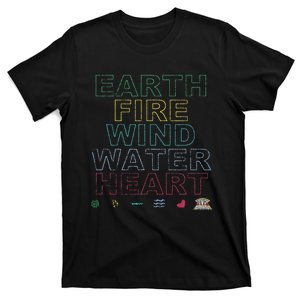 Captain Planet Earth Day Earth Wind Fire Water Heart Symbols T-Shirt