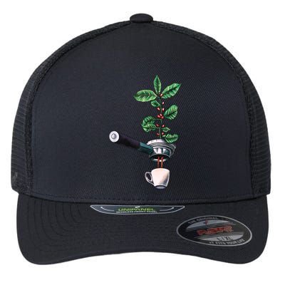 Coffee Plant Espresso Barista Flexfit Unipanel Trucker Cap