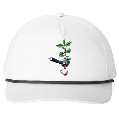 Coffee Plant Espresso Barista Snapback Five-Panel Rope Hat