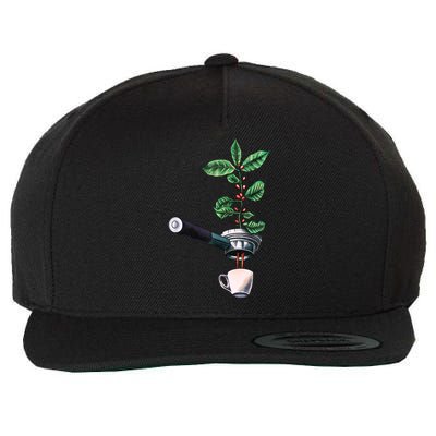 Coffee Plant Espresso Barista Wool Snapback Cap