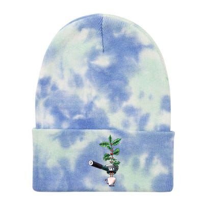 Coffee Plant Espresso Barista Tie Dye 12in Knit Beanie