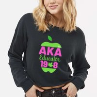 Cute Pretty Educators And Teacher Funny A.K.A Educator Student Cropped Pullover Crew