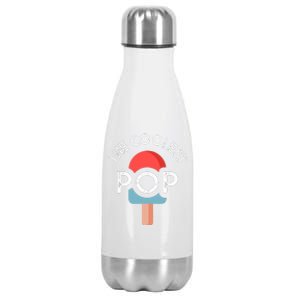 Coolest Pop Ever Ice Cream 4th Of July Men Dad Fathers Day Gift Stainless Steel Insulated Water Bottle