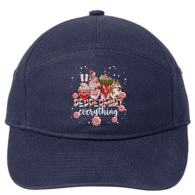 Christmas Peppermint Everything Coffee Chocolate Mocha Xmas 7-Panel Snapback Hat