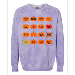 Cute Pumpkin Emoji Colorblast Crewneck Sweatshirt