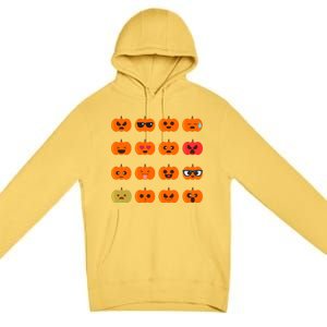 Cute Pumpkin Emoji Premium Pullover Hoodie