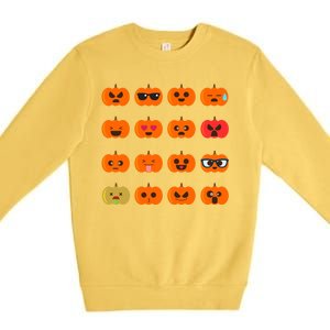 Cute Pumpkin Emoji Premium Crewneck Sweatshirt