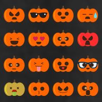 Cute Pumpkin Emoji 7 Panel Mesh Trucker Snapback Hat