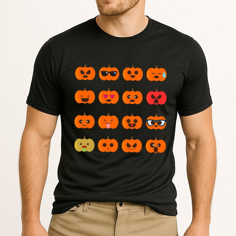 Cute Pumpkin Emoji Cooling Performance Crew T-Shirt
