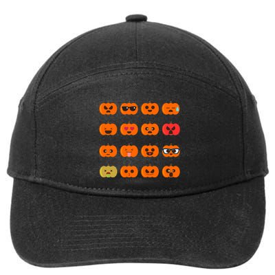 Cute Pumpkin Emoji 7-Panel Snapback Hat